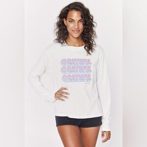 New Spiritual Gangster Active Long Sleeve Top Small White $78